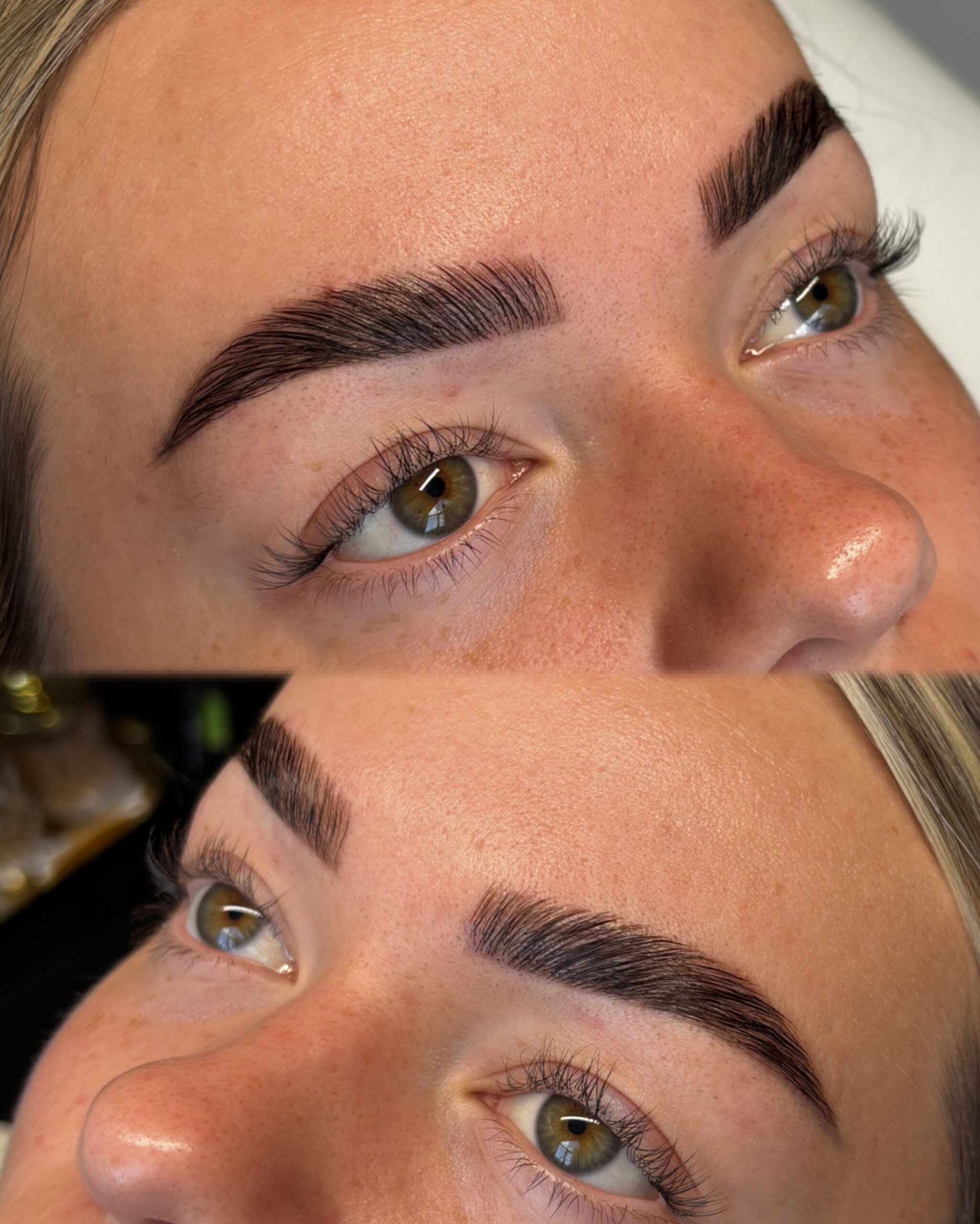 Wenkbrauwen na een brow lamination behandeling